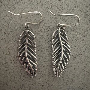 Pandora Silver Leaf Earrings